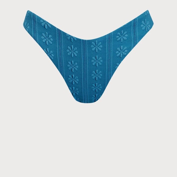 Berlook Blue jacquard Triangle Bikini swim set Sz L nwt, 013 - Picture 6 of 7